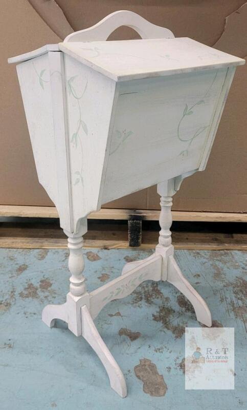 Vintage Wooden Sewing Cabinet . Measures 26"&times;12 &frac14;"&times;12 &frac14;"