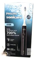 New PHILIPS Sonicare 4100 Rechargeable Toothbrush With Brush Head & Charger, Damaged, Still-Sealed Box