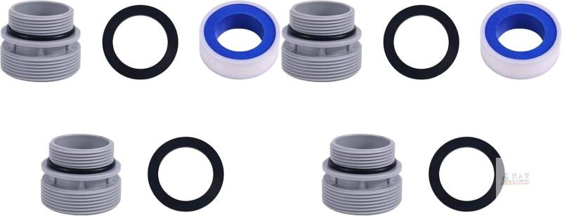 New 4pcs Hose Conversion Adapter Kit, 4560 40mm Hose to 1 1/2 Inch Inlet/Outlet Connector for Hayward, Intex, Coleman Above Ground Pools, Filter Pumps, Hoses, & Accessories