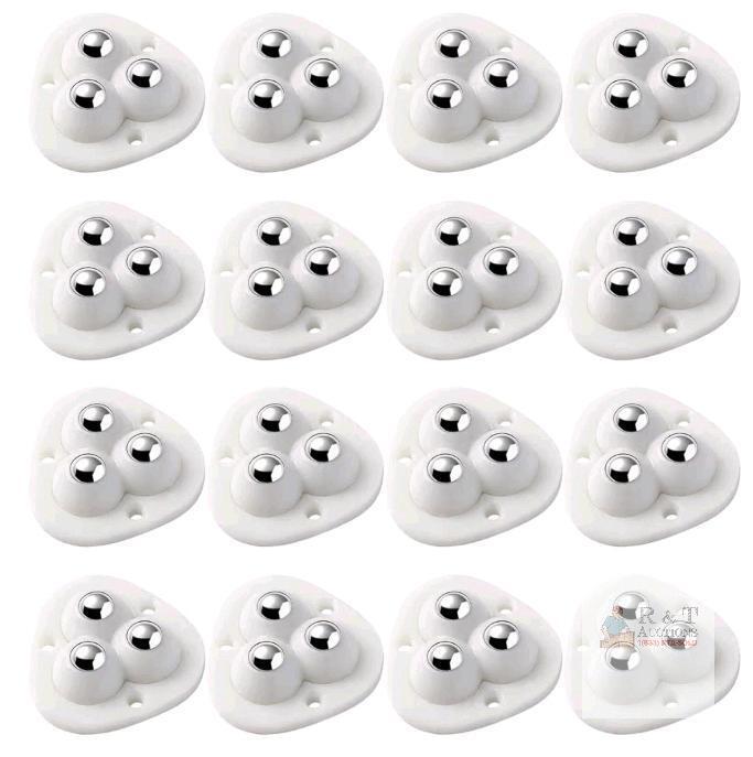 New - 16Pcs Mini Caster Wheels Self Adhesive Appliance Roller Wheels with 360&deg; Quiet Rotation Steel Balls