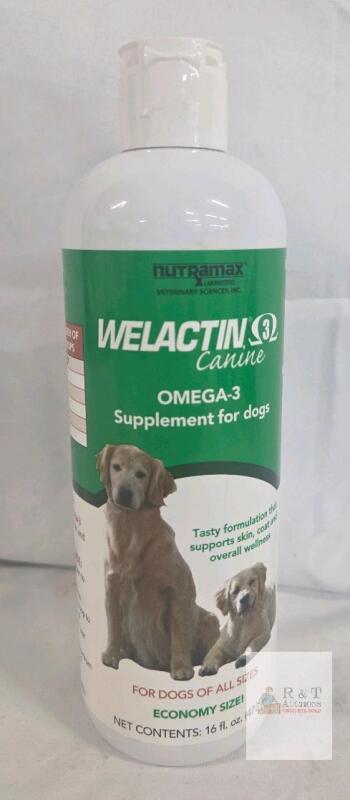 Nutramax Welactin Canine Omega-3 Supplement, 16 fl oz, For Dogs All Sizes, Exp 01/2028, Lot #1000054230