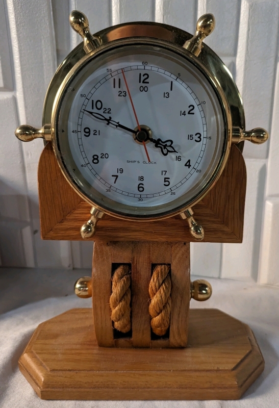 Ship's Clock with Rope Accents.