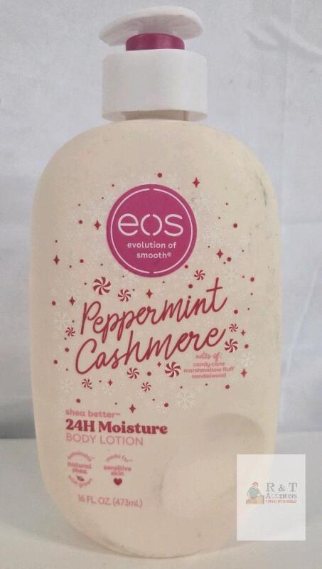 NEW eos Peppermint Cashmere 24H Moisture Body Lotion, 16 fl oz Pump, Sensitive Skin, Shea Butter