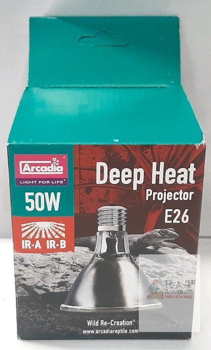 Arcadia Deep Heat Projector 50W E26 Infrared IR-A IR-B Reptile Bulb