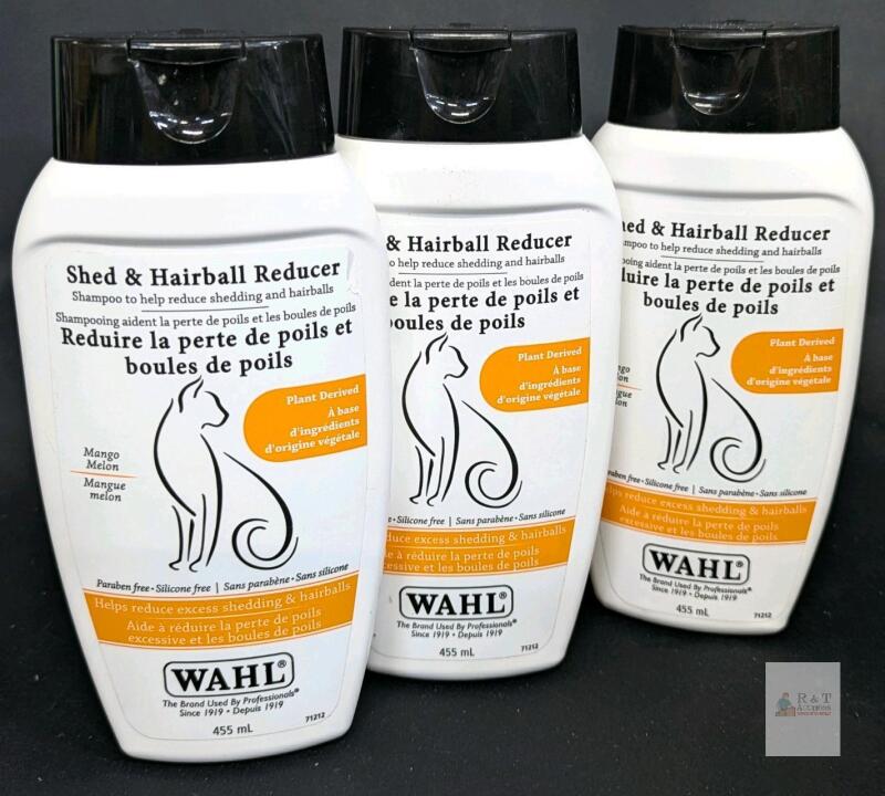 [See Desc] WAHL Shed & Hairball Reducer Cat Shampoo, Plant-Derived, Mango Melon Scent