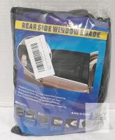 XL Rear Side Window Shade for Most Cars SUVs, Polyester Mesh, Full-Cover, Black