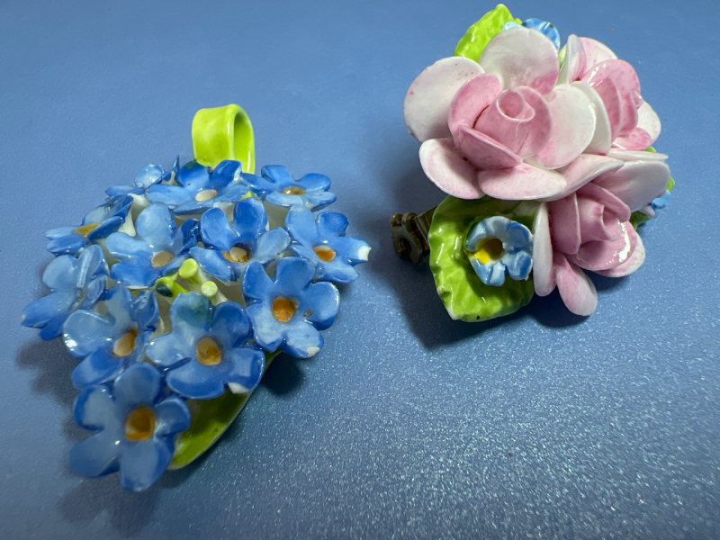 Vintage Coalport and Denton Brooches