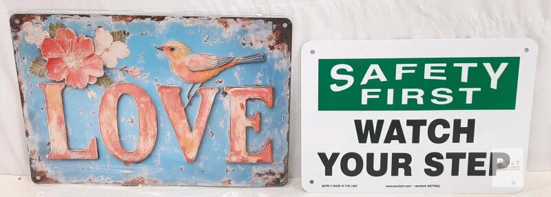 Accuform 7"x10" Safety Sign & Decorative "LOVE" Metal Wall Art