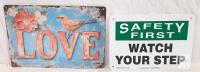 Accuform 7"x10" Safety Sign & Decorative "LOVE" Metal Wall Art