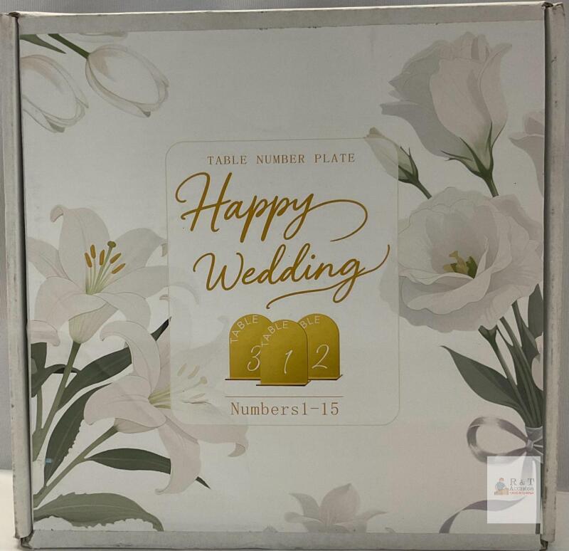 Gold Acrylic Wedding Table Number Plates 1&ndash;15, Free-Standing, Mirror Finish, X004TQAT0X