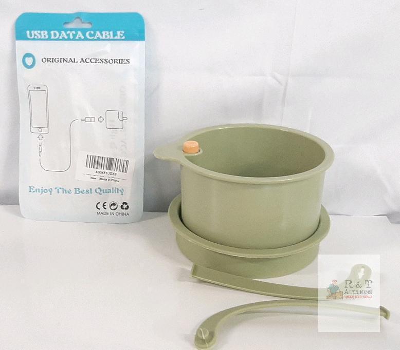 Silicone Sink Strainer Basket, Green, Detachable Colander with Handles, X004R8QSD5