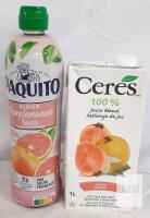 Paquito Pink Grapefruit Syrup 750ml & Ceres 100% Guava Juice 1L, Nutri-Score, Gluten-Free, Best Before 2026