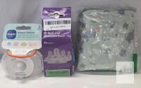 NEW Philips Avent Natural Nipples 4-Pack, MAM Nipple Shields Small 2-Pack, Tidy Tot 2 Weaning Bibs