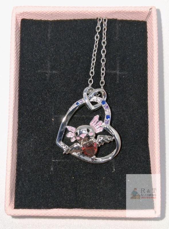 NEW Heart Necklace with Heart Shaped Stone