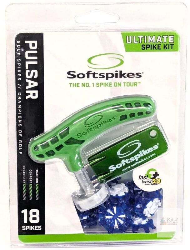 New SOFTSPIKES Pulsar Fast Twist 3.0 Ultimate Cleat Kit, Blue/White, 18 Spikes