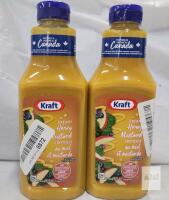 BB APR 26 Kraft Creamy Honey Mustard Dressing 425mL, Canadian-Made, 2 Bottles, No Artificial Flavours