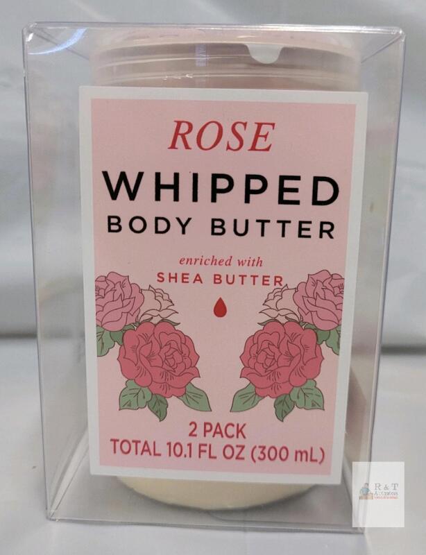 Rose Whipped Body Butter 2 Pack, 10.1 fl oz Total, Enriched with Shea Butter