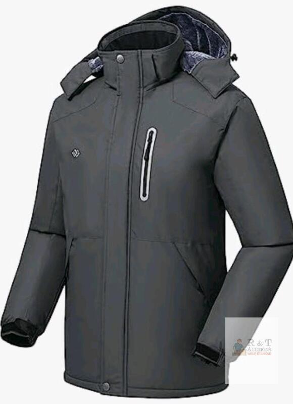 New sz 2XL MoFiz Men's Waterproof Ski Jacket Warm Winter Snow Coat Mountain Windbreaker Hooded Raincoat Fleece With Zip Pockets