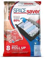 New - Spacesaver Premium Roll-up Storage Bags for Max Space Saving! 80% More Storage! No Pump or Vacuum Needed - Perfect for traveling! (Travel 8 Pack)