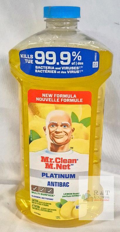 Mr. Clean Platinum Antibac Multi-Surface Cleaner, Lemon Scent, 1.21L Kills 99.9% Bacteria,