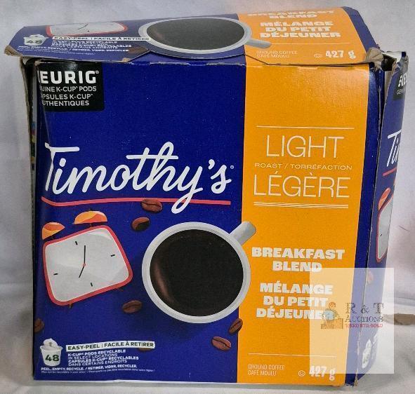Timothy's Breakfast Blend Light Roast K-Cup Pods, 48-Count Box