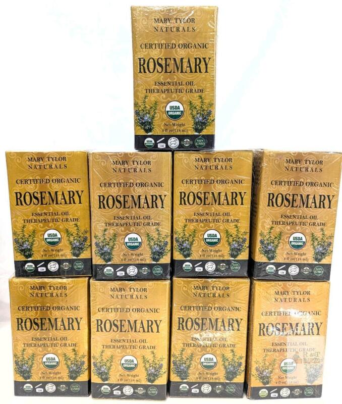 [exp 08/2023] 9 New Mary Taylor Naturals Certified Organic ROSEMARY ESSENTIAL OIL, 118ml ea