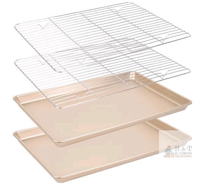 New - Tikuns 2-Pack Nonstick Baking Sheet Pan Sets . Measures 13.5"&times; 9.5"