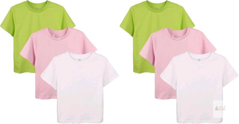6 New Kid Size 110cm (5-6yrs) AMMENGBEI Unisex Short Sleeve T-Shirts Toddler Cotton, 2 Packs of 3 Tops Staple Tees