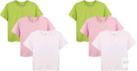 6 New Kid Size 110cm (5-6yrs) AMMENGBEI Unisex Short Sleeve T-Shirts Toddler Cotton, 2 Packs of 3 Tops Staple Tees