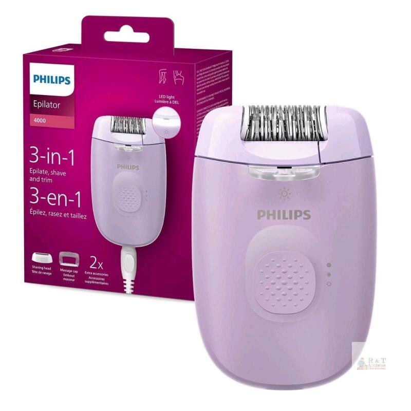 Philips Epilator Series 4000 BRE257/04 - 3-in-1 Epilator, Shaver, and Trimmer with Accessories New Damage to box but product is unaffected