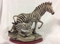 Large Zebra & Foal Statuette