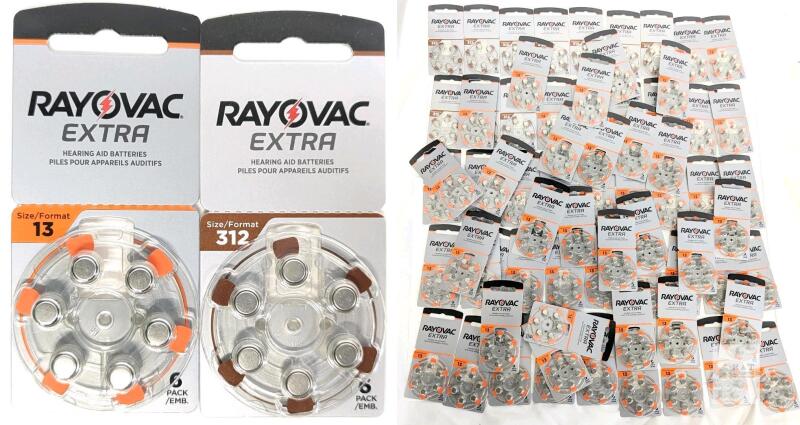 WOW! [exp 2028] 70 New RAYOVAC EXTRA 6-Pack Size 13/312 Hearing Aid Batteries