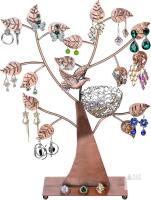 New MyGift Jewelry Tree Bronze Bird Nest 48 Pair Earrings Holder, Bracelets/Necklace Organizer Stand