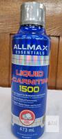 ALLMAX ESSENTIALS Liquid L-Carnitine 1500, Fruit Punch, 16 oz (473 mL), 1,500 mg per Serving