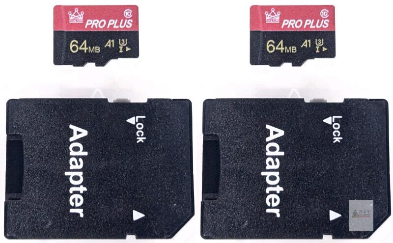2 New 64GB Micro USB Cards With Adapters