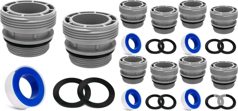 5 New 2-Packs Hose Conversion Adapters Kit for Intex & Coleman Pools, 4560 40mm Hose to 1 1/2 Inch Filter Hose Conversion Kit for Hayward Pool Filter Pump Hose Connector Above Ground Pools Part, Grey