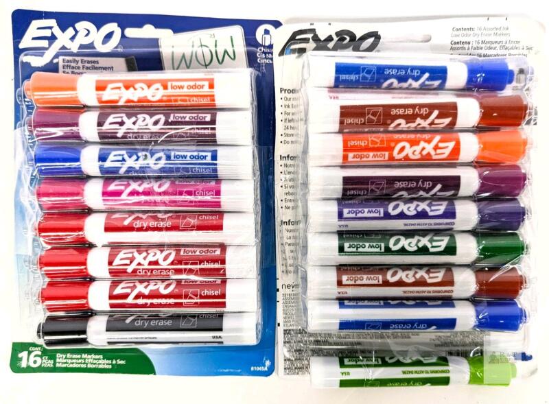 2 Packs of 16 EXPO Chisel-Tip Dry Erase Markers (Multicolor)