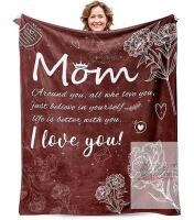 New "Mom, I Love You" Super Soft 60" &times; 50" Fleece Throw Blanket