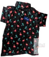 New Size XXL Men's UideaZone Cool Flamingo & Palm Trees Polo / Golf Shirt, Super Soft & Stretchy