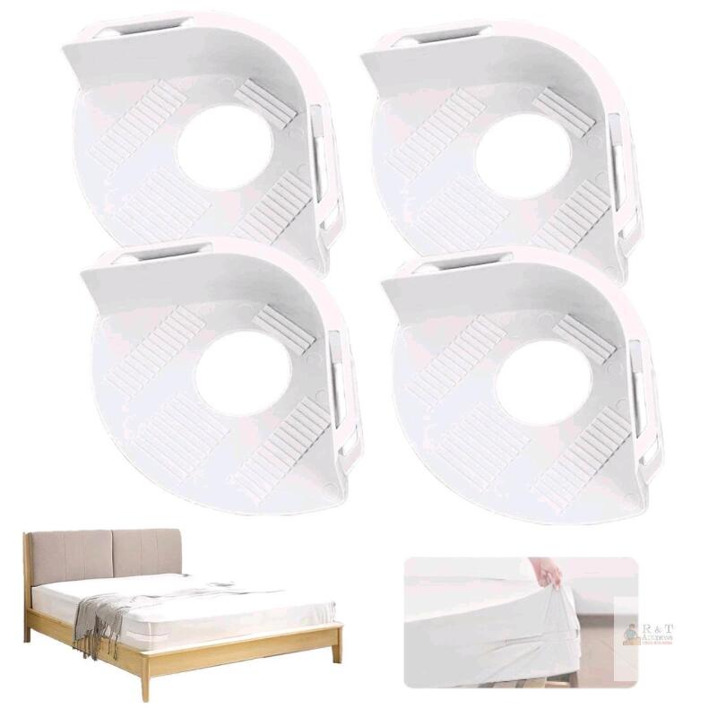 New 4 Pcs Bed Sheet Holder No Slip Sheet Locks, Stops Sheets From Falling Off At Night