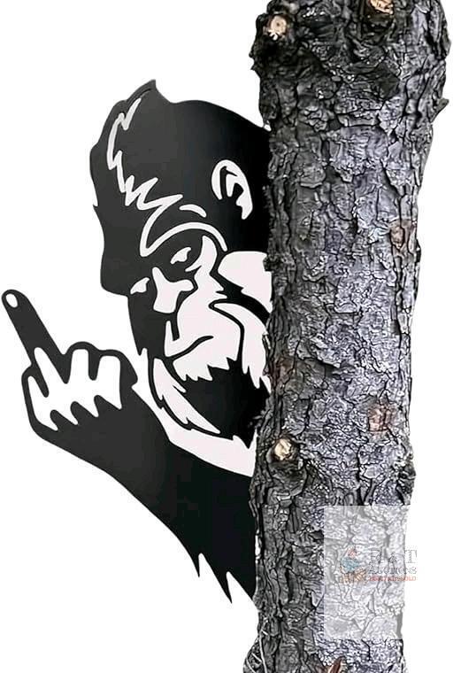 New Funny Bigfoot Giving The Finger 2D Laser-Cut Metal Art