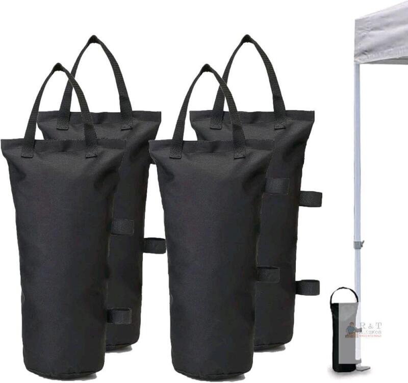 New 4-Pack Canopy Tent Sandbag Weights, Holds Up To 240lbs of Sand (Sand Not Included) For Gazebos, Sun Shades, Vendor Tents +