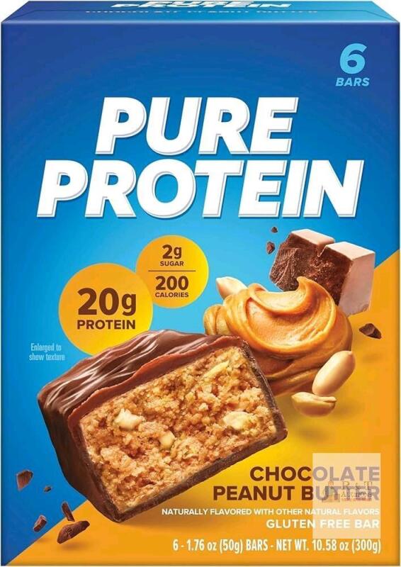 [bb 02/2027] New 6-Pack Pure Protein Bars, High Protein, Nutritious Snacks to Support Energy, Low Sugar, Gluten Free, Chocolate Peanut Butter, 1.76 Oz (Pack of 6)