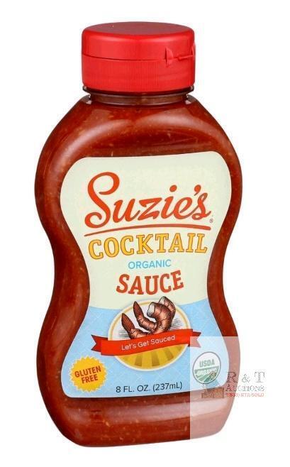 Suzie&rsquo;s Organic Cocktail Sauce 8 oz, Gluten Free, USDA Organic, Best by 03/03/26, Barhyte Foods