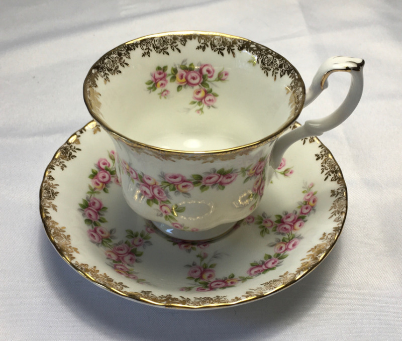 Royal Albert Dimity Rose Cup and Saucer