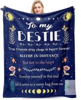 New To My Bestie Throw Blanket, Unique Celebration Blanket For The Best of Friends, Super Soft 60X50 Inches