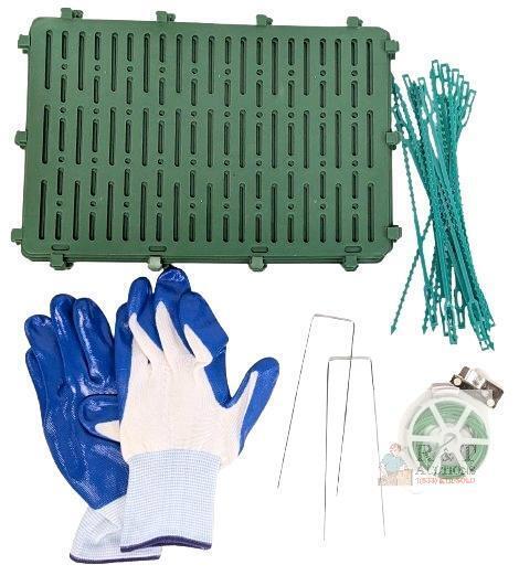 New Tree Trunk Protection Kit, Helps Prevents Animal Damage, 12pc Panels 11.75" &times; 7.8", Zip Ties, Wire, Yard Staples & Gloves