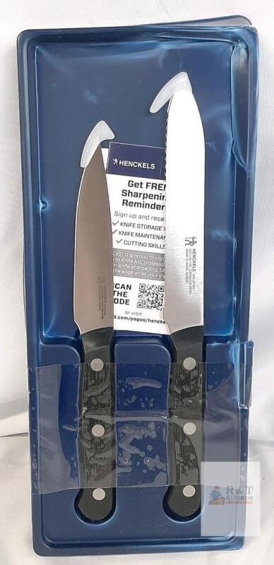 NEW Henckels Solution Razor-Sharp 2-Piece Utility Knife Set &ndash; 4" Paring & 5" Serrated Utility Knives