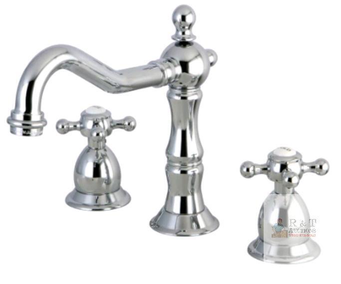 New - Kingston Brass Heritage 8" Widespread 2-Handle Bathroom Faucet in Polished Chrome