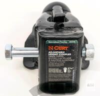 CURT 25330 Adjustable Height Trailer Coupler, 14,000 lbs, 2-5/16" Ball, Black, Bolt-On